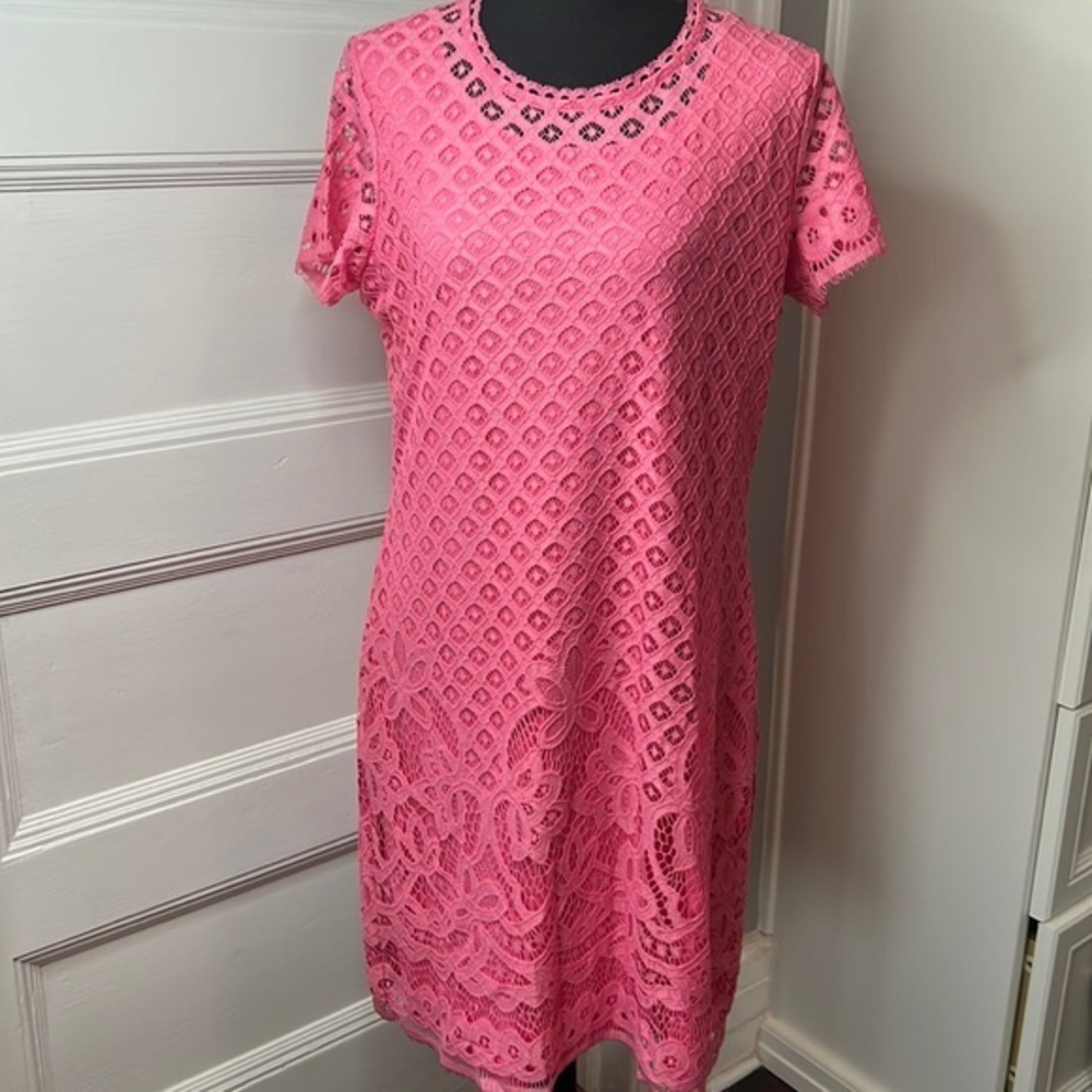 ISAAC MIZRAHI  WOMENS LACE DRESS SIZE S GET YOUR BARBICORE ON!‎